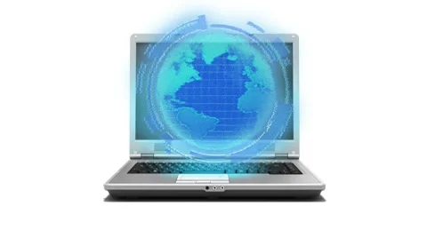 Global internet laptop Stock Footage 8607485