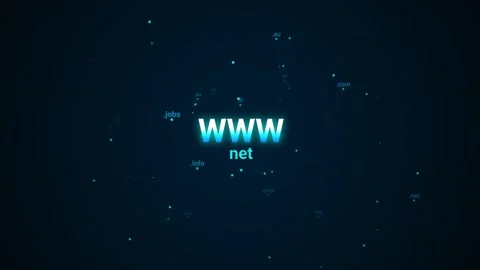 Global Internet Network Connection Concept with WWW and Domain Extensions Stock Footage 347691778