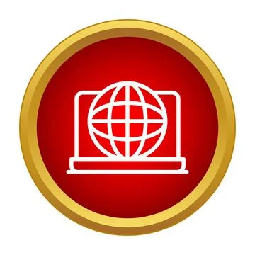 Global internet network connectivity with laptop icon concept Illustrazione stock