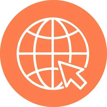 Global internet network globe cursor icon Stock Illustration