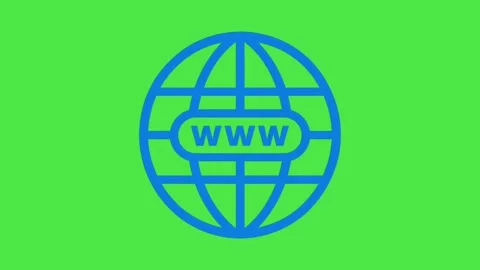 Global Internet Network Icon on Green Background Stock Footage 334789219