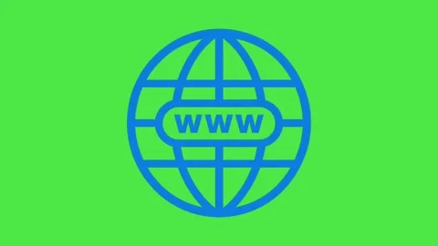 Global Internet Network Icon on Green Background Stock Footage 334789229