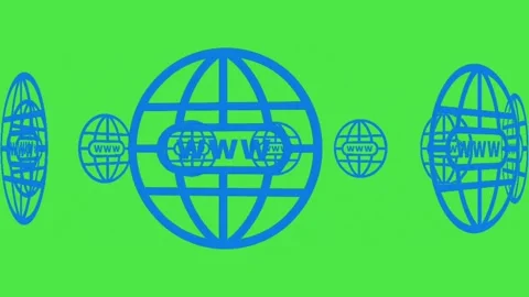 Global Internet Network Icon on Green Background Stock Footage 334789359