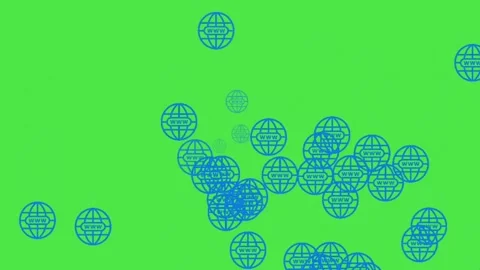 Global Internet Network Icon on Green Background Stock Footage 334789455