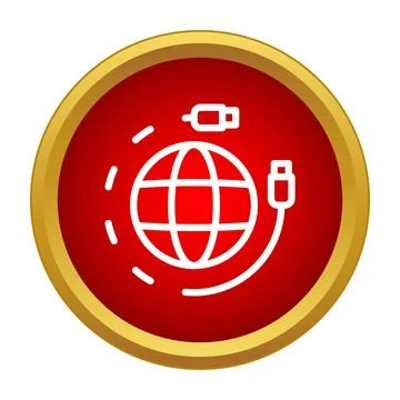 Global internet network symbol connecting world technology Stock Illustration