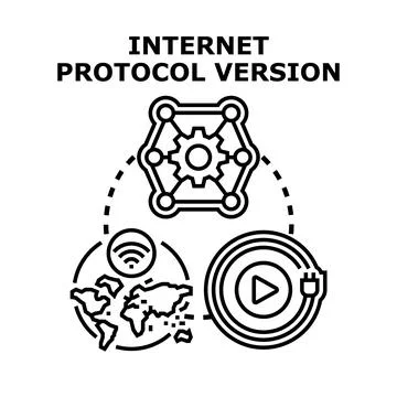 Global internet protocol communication operating system concept Stock Illustration