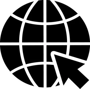 Global internet search and pointer icon Stock Illustration