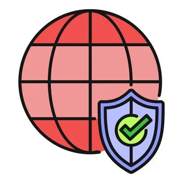 Global internet security and data protection shield Stock Illustration