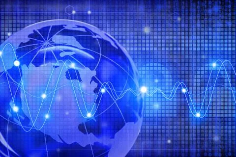 Global internet security concept with globe and padlocks Illustrazione stock