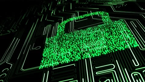 Global Internet security. Cyber security concept in blue color. VPN.  Stock Footage 225455091
