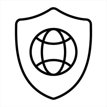 Global internet security shield symbol 8K ultra quality image ratio 스톡 일러스트