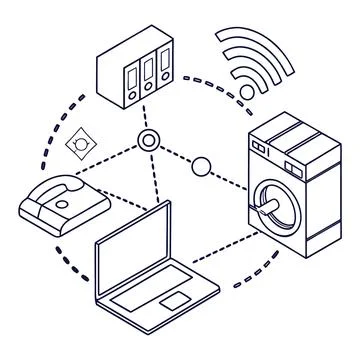 Global Internet of Things Connectivity Vector Stock Illustration