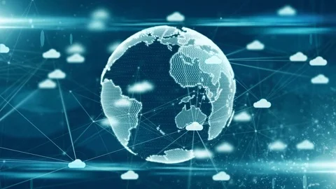 Global Internet of things IoT fintech cloud computing technology network Stock Footage 80409945