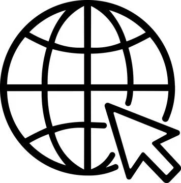 Global internet web network with cursor icon Stock Illustration