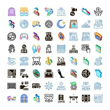 Global issues and social problems icons collection Stock Illustration