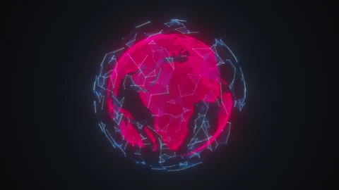 Global IT and virtual digital world in geometric visualisation Stock Footage 340084134