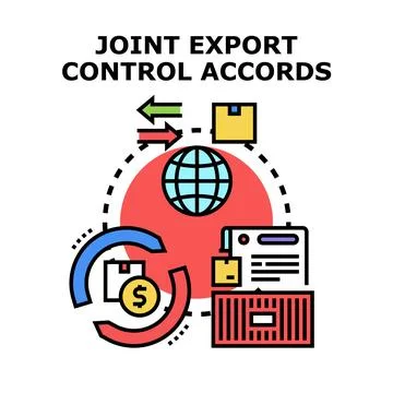 Global joint export control accords regulatory system Stock Illustration