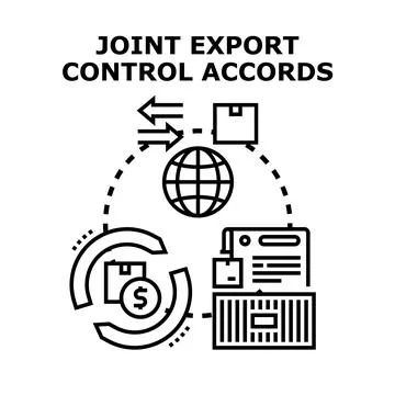 Global joint export control accords regulatory system Illustrazione stock