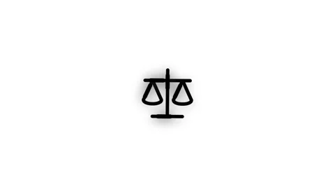 Global Justice Scale Line Icon Animation Loop White Background Video stock 342209600