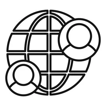 Global know client icon outline vector. Risk bank market Illustration