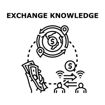 Global knowledge exchange and financial transaction concept Stock Illustration