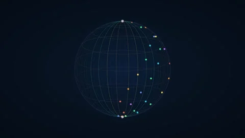 Global Knowledge Flow Meridian Globe Skills Animation Loop 4K 動画素材 335353664