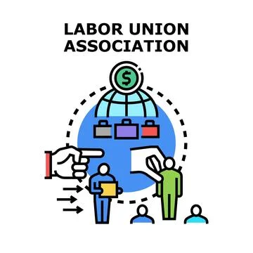 Global labor union association creating fair employment Stock Illustration