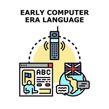Global language learning and communication technology vector Stock Illustration