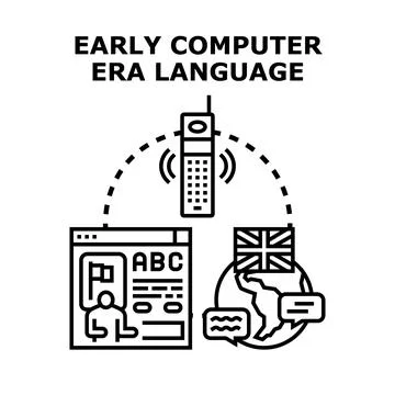 Global language learning and communication technology vector 库存插图