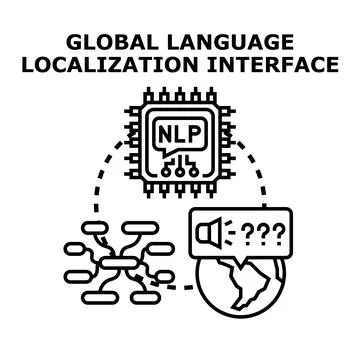 Global language localization interface concept illustration Stockillustratie