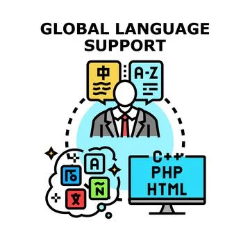 Global language support for international communication Stock Illustration