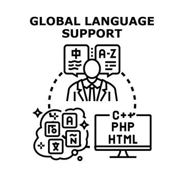 Global language support for international communication Stock Illustration