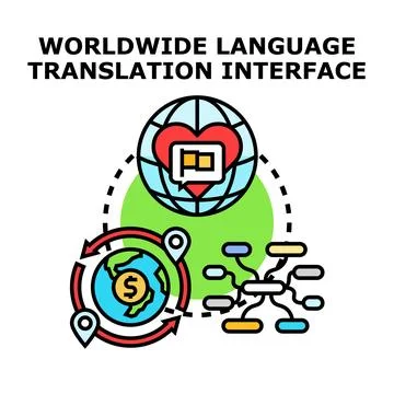 Global language translation interface concept illustration Stock Illustration