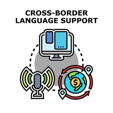 Global language translation services and international communication Stock Illustration