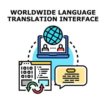 Global language translation software interface concept イラスト素材