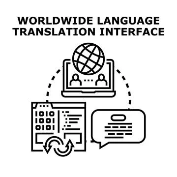 Global language translation software interface concept Stock Illustration