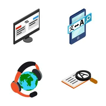 Global language translation study online learning concepts イラスト素材