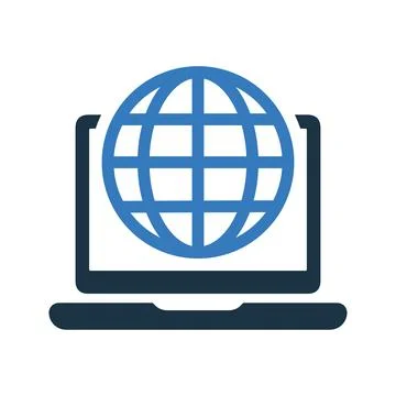 Global, laptop, big data icon. Simple editable vector design isolated on a .. Stock Illustration