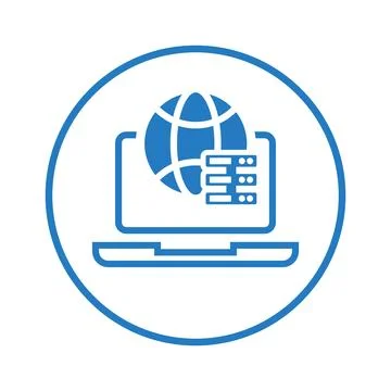 Global, laptop, big data icon. Outline vector. Stock Illustration