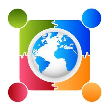 Global Leadership Teamwork Solutions Vector Stock Illustration
