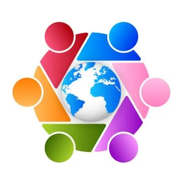 Global Leadership Teamwork Solutions Vector Stock Illustration