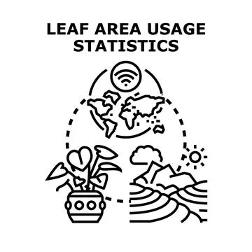Global leaf area usage statistics concept illustration 스톡 일러스트