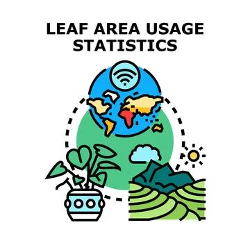 Global leaf area usage statistics concept illustration Stock Illustration