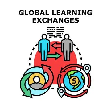 Global learning exchanges concept for business development Stock Illustration