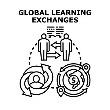 Global learning exchanges concept for business development Stock Illustration