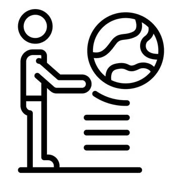 Global learning language icon, outline style Stock Illustration