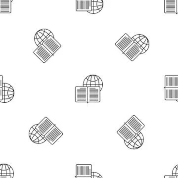 Global learning pattern seamless Illustrazione stock
