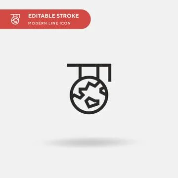 Global Learning Simple vector icon. Illustration symbol design template for w Illustrazione stock