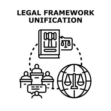 Global legal framework unification concept illustration Stock Illustration