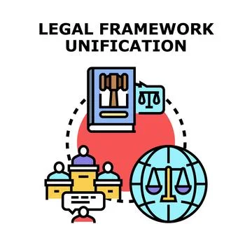 Global legal framework unification concept illustration Stock Illustration